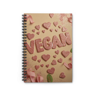 Vegan Hearts Spiral Notebook - Ruled Line Printify