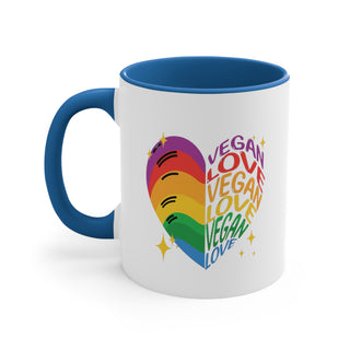 Vegan Love Accent Coffee Mug, 11oz Printify