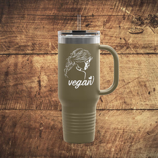 Vegan Girl Insulated Travel Mug, 40oz