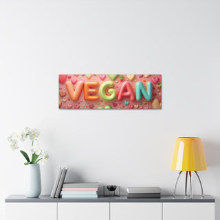 Vegan Hearts Classic Stretched Canvas Printify