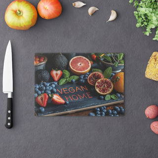 Vegan Home Tempered Glass Cutting Board Printify