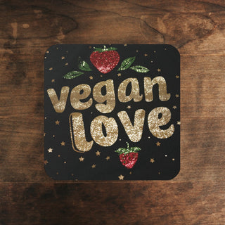 Vegan Love Cork Back Coaster Printify