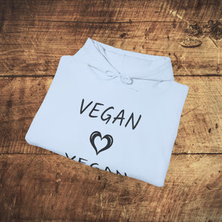 Vegan Heart Heavy Blend™ Hooded Sweatshirt Printify