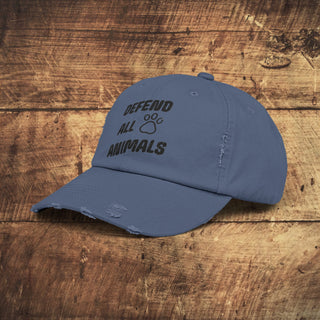 Defend All Animals Unisex Distressed Cap Printify