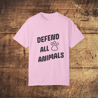Defend All Animals Garment-Dyed T-shirt Printify