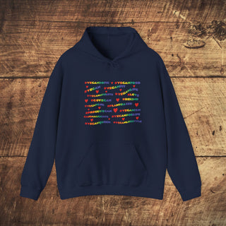 Vegan Hashtags Heavy Blend™ Hooded Sweatshirt Printify