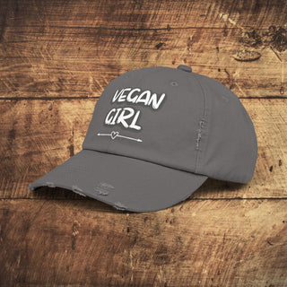 Vegan Girl Distressed Cap