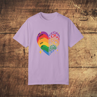 Vegan Love Garment-Dyed T-shirt Printify