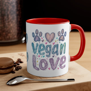 Vegan Love Accent Coffee Mug, 11oz Printify