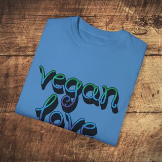 Vegan Love Garment-Dyed T-shirt Printify