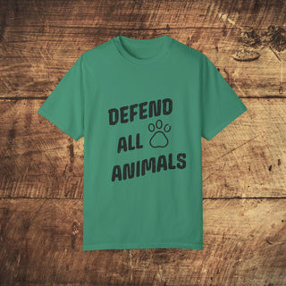 Defend All Animals Garment-Dyed T-shirt Printify