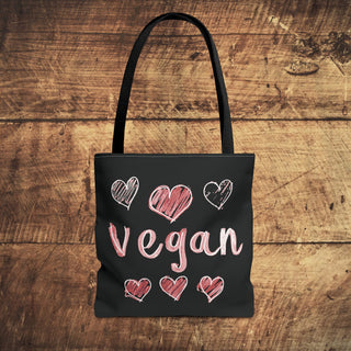 Vegan Hearts Tote Bag Printify