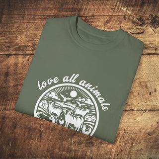 Love All Animals Unisex Garment-Dyed T-shirt