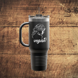 Vegan Girl Insulated Travel Mug, 40oz