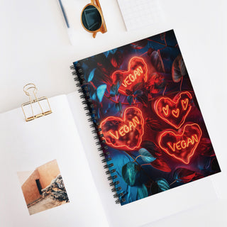 Vegan Hearts Spiral Notebook - Ruled Line Printify