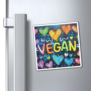 Vegan Hearts Magnet Printify