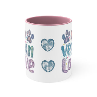 Vegan Love Accent Coffee Mug, 11oz Printify