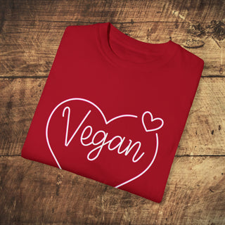 Vegan Heart Garment-Dyed T-shirt Printify