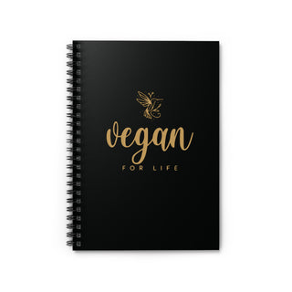 Vegan For Life Spiral Notebook - Ruled Line