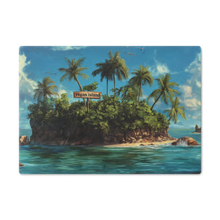 Vegan Island Tempered Glass Cutting Board Printify