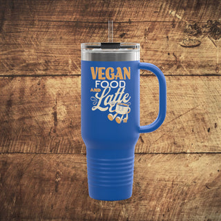 Vegan Food & Latte Insulated Travel Mug, 40oz