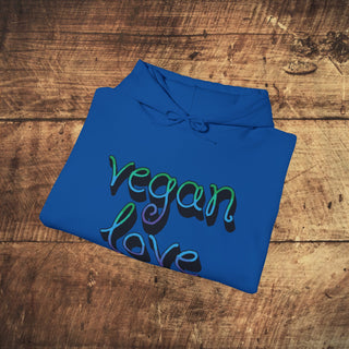 Vegan Love Heavy Blend™ Hooded Sweatshirt Printify