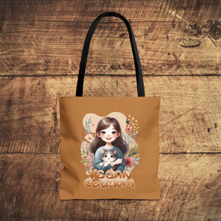 Vegan Cat Mom Tote Bag Printify