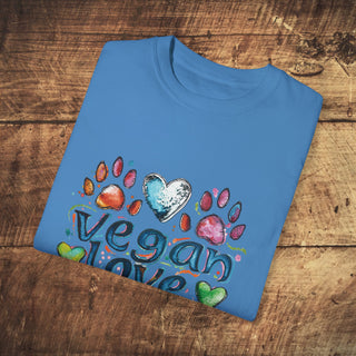 Vegan Love Garment-Dyed T-shirt Printify