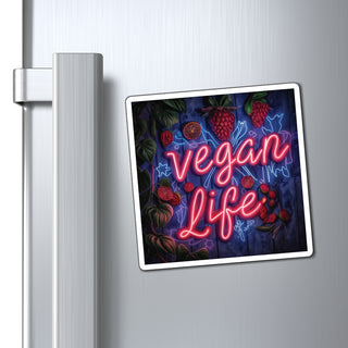 Neon Vegan Life Magnet Printify