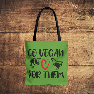 Go Vegan For Them Tote Bag Printify