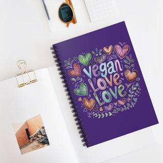 Vegan Love Spiral Notebook - Ruled Line