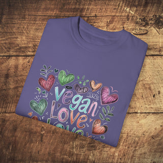 Vegan Love  Garment-Dyed T-shirt Printify