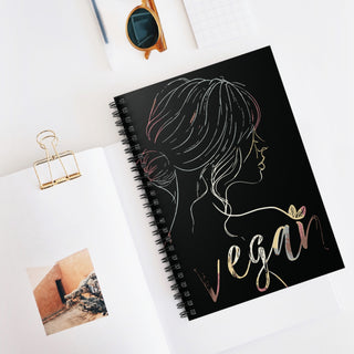 Vegan Girl Spiral Notebook - Ruled Line