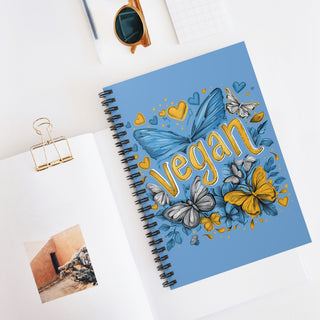 Vegan Butterfly Spiral Notebook - Ruled Line