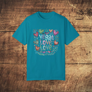 Vegan Love  Garment-Dyed T-shirt Printify