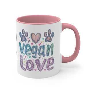 Vegan Love Accent Coffee Mug, 11oz Printify