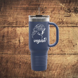 Vegan Girl Insulated Travel Mug, 40oz