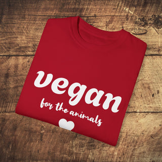 Vegan For The Animals Garment-Dyed T-shirt Printify