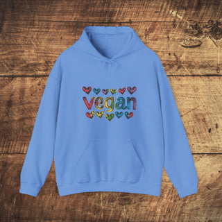 Vegan Hearts Heavy Blend™ Hooded Sweatshirt Printify