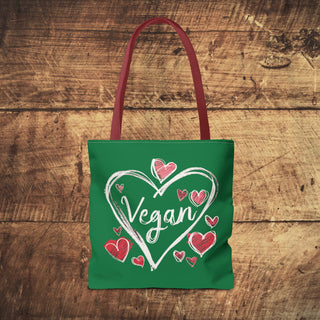 Vegan Hearts Tote Bag Printify