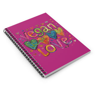 Vegan Love Spiral Notebook - Ruled Line