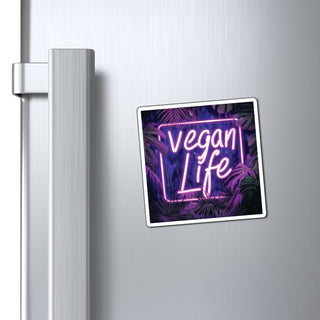 Neon Vegan Life Magnet Printify