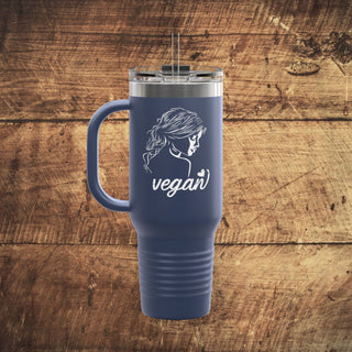 Vegan Girl Insulated Travel Mug, 40oz