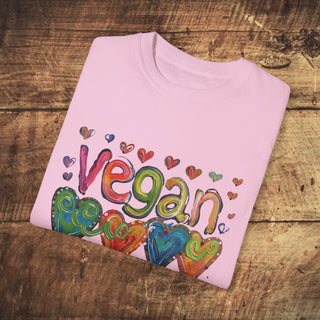 Vegan Love Garment-Dyed T-shirt Printify