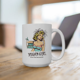 Vegan Girl Coffee Mug 15oz Printify