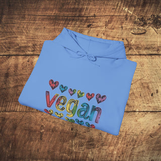 Vegan Hearts Heavy Blend™ Hooded Sweatshirt Printify