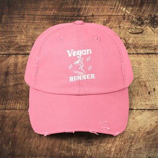 Vegan Runner Unisex Distressed Cap Printify