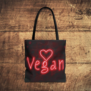 Vegan Heart Tote Bag Printify