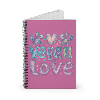 Vegan Love Spiral Notebook - Ruled Line