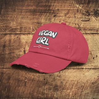 Vegan Girl Distressed Cap